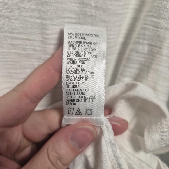 James Perse Womens Cotton Modal Blend Eggshell White Costal Chic Gauze Blouse L - Picture 7 of 10